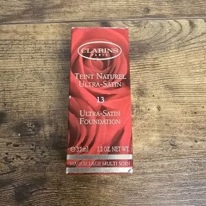 New Clarins Paris 13 teint Ultra-Satin Foundation 1.2 OZ Pale ivory